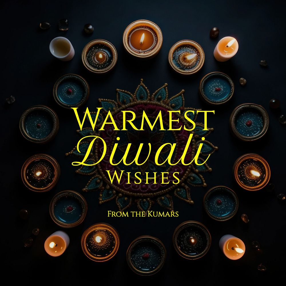 Diwali wishes Facebook post template