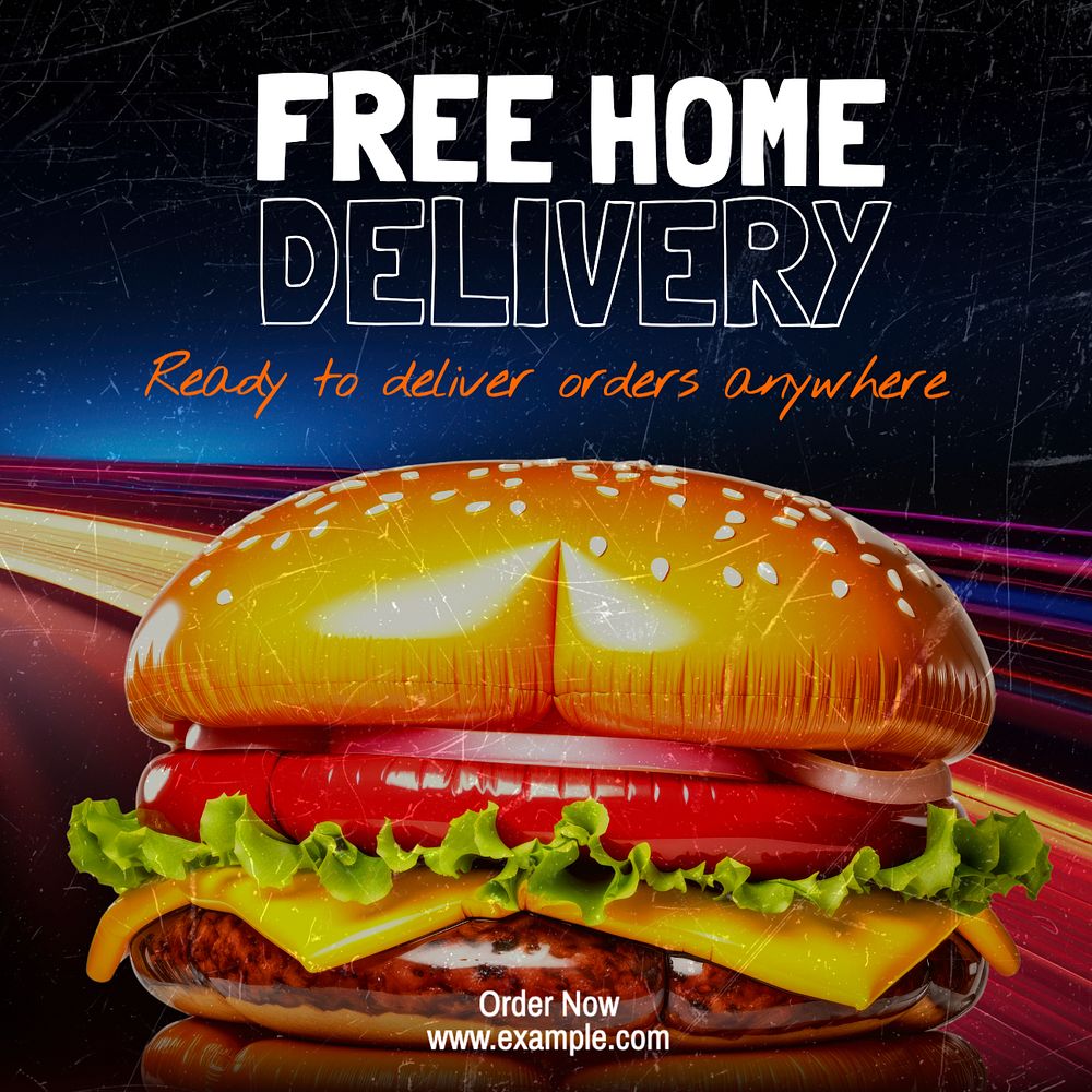 Free delivery Facebook post template