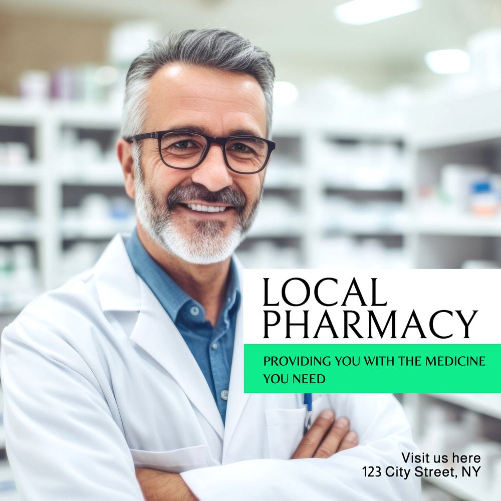 Local pharmacy Facebook post template