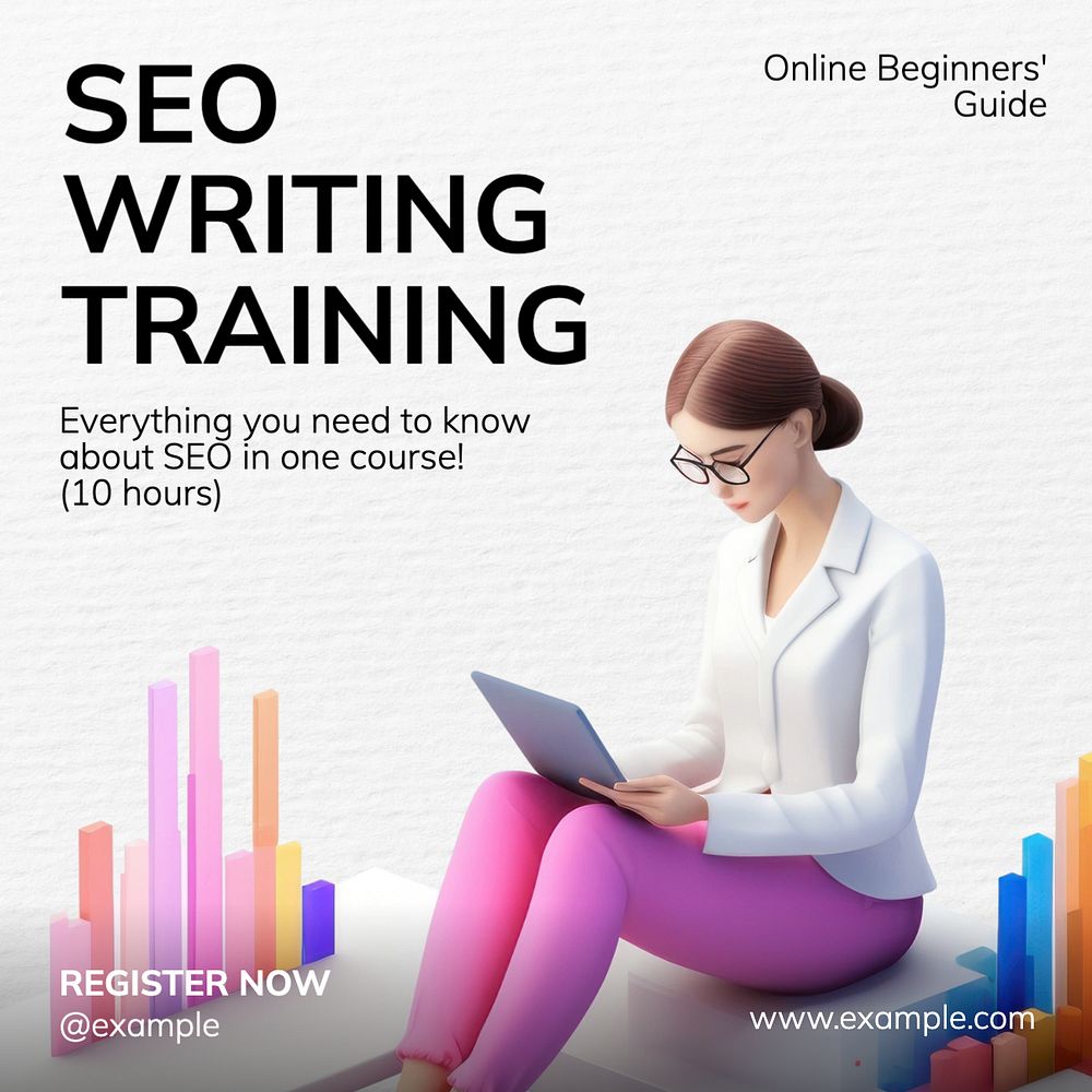 SEO writing training Facebook post template