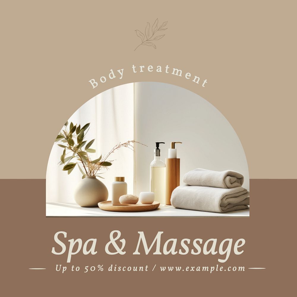 Spa & massage Facebook post template