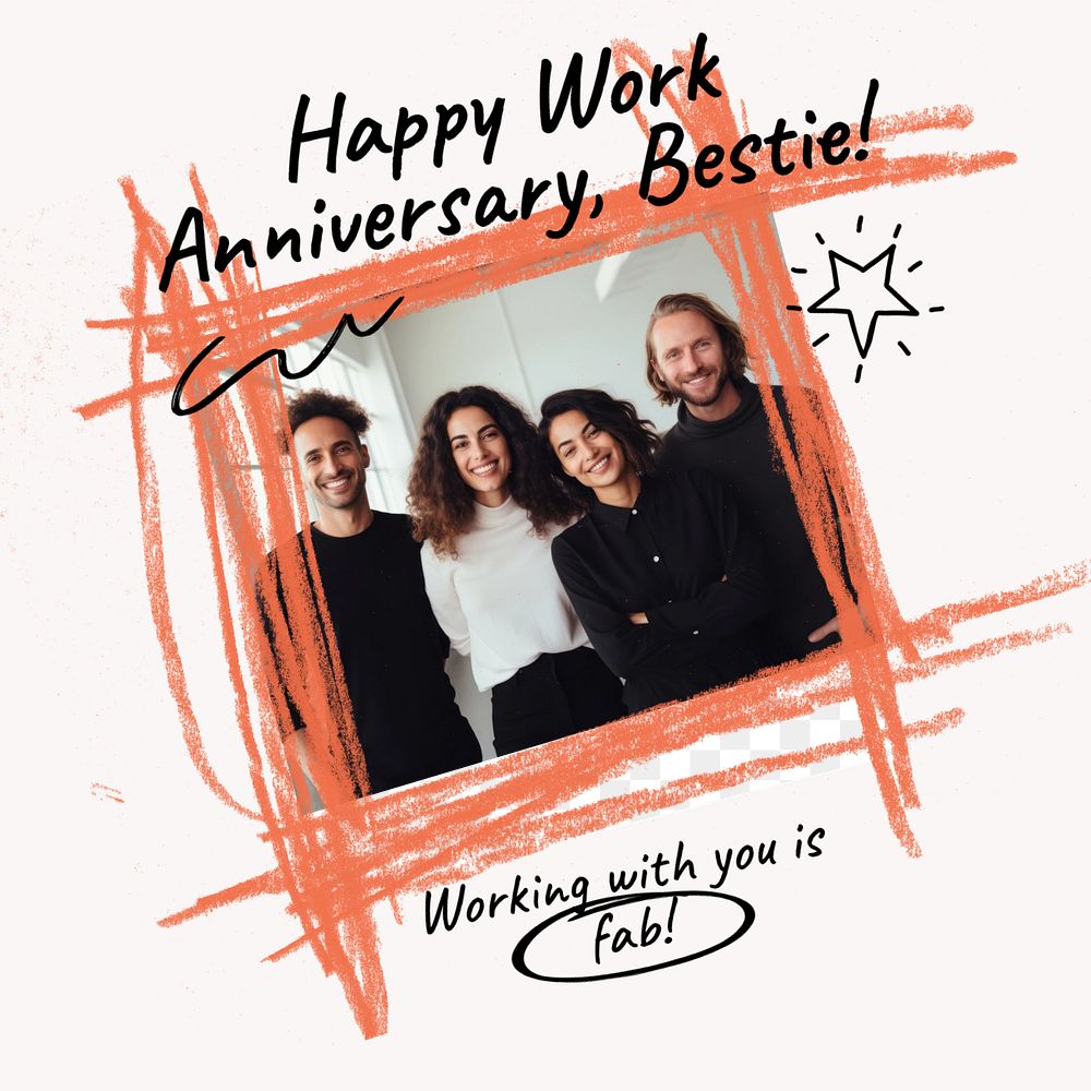 Work anniversary Facebook post template