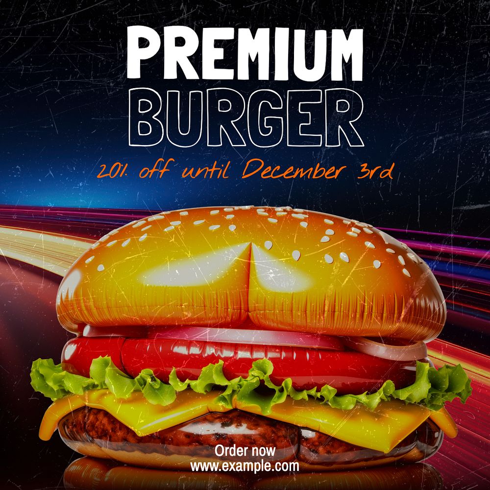 Premium burger Facebook post template