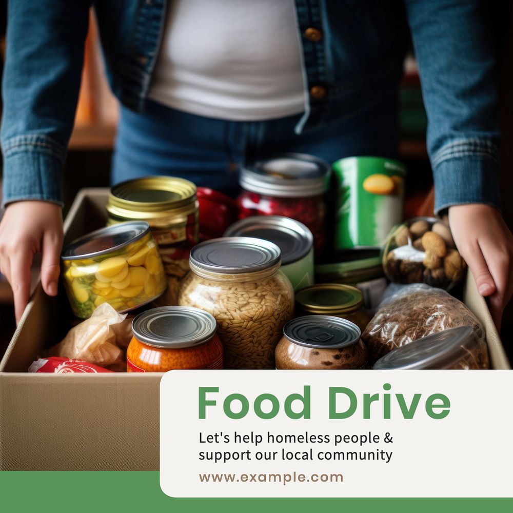 Food drive Facebook post template