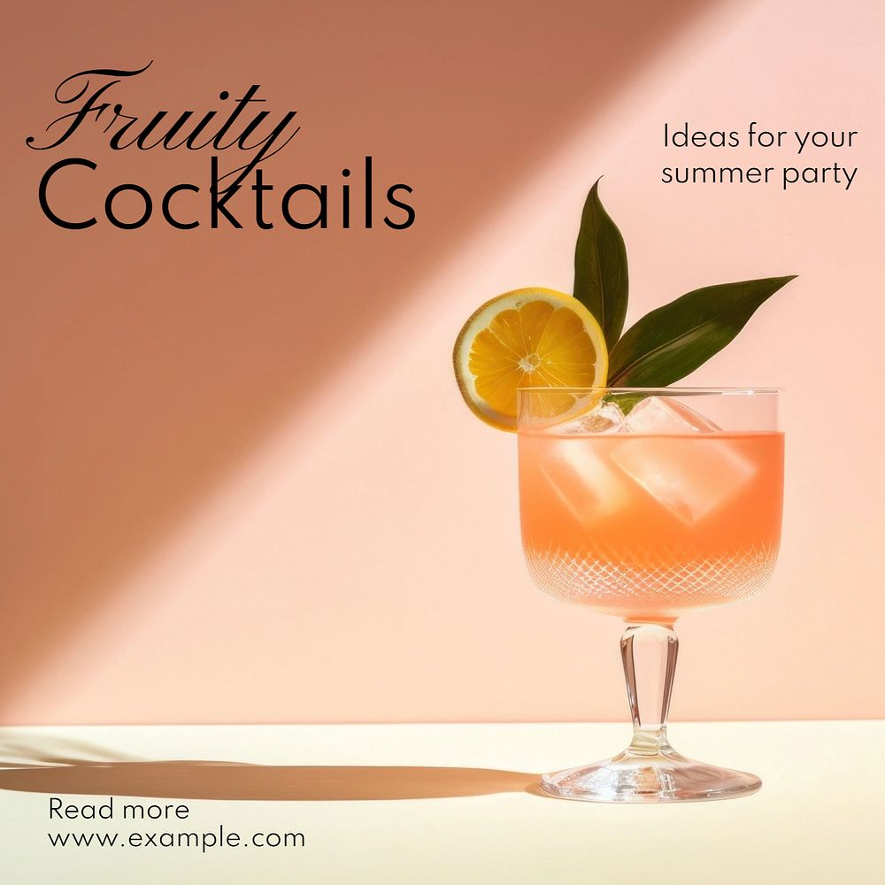 Fruity cocktails Facebook post template