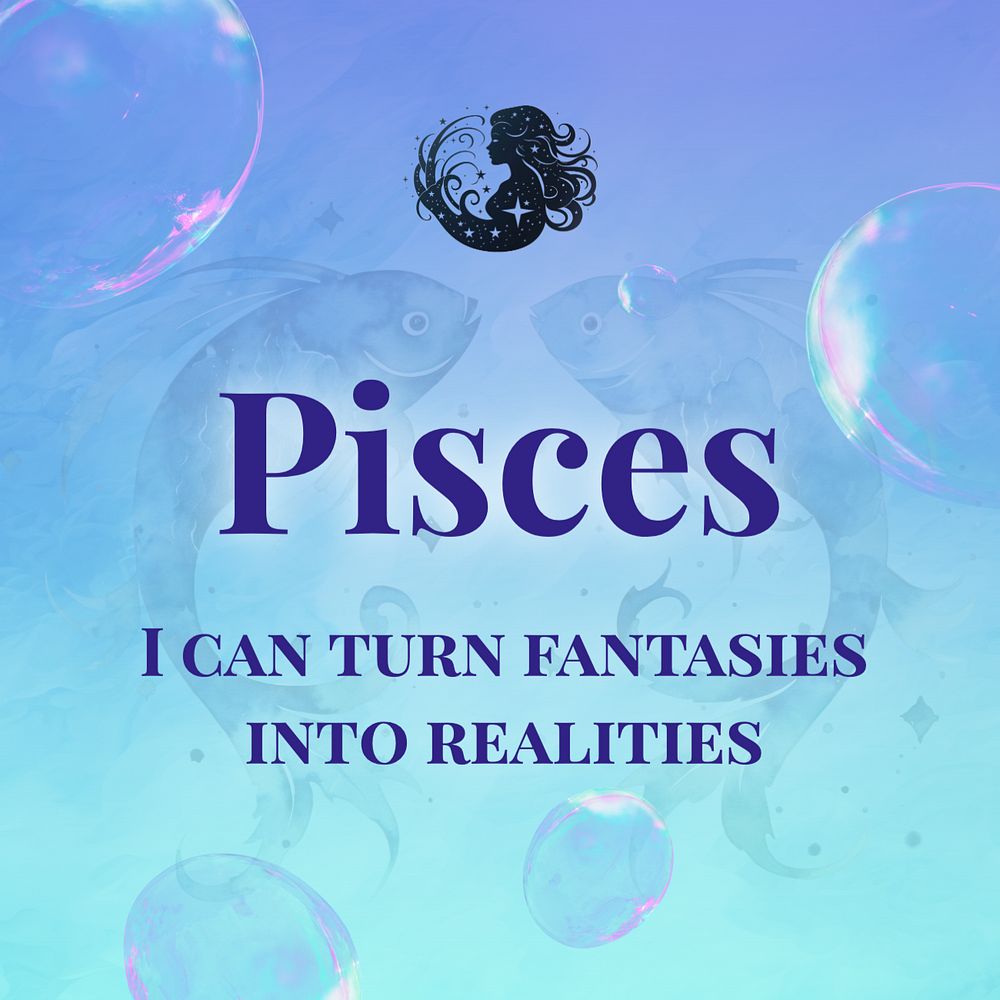 Pisces zodiac quote Facebook post template