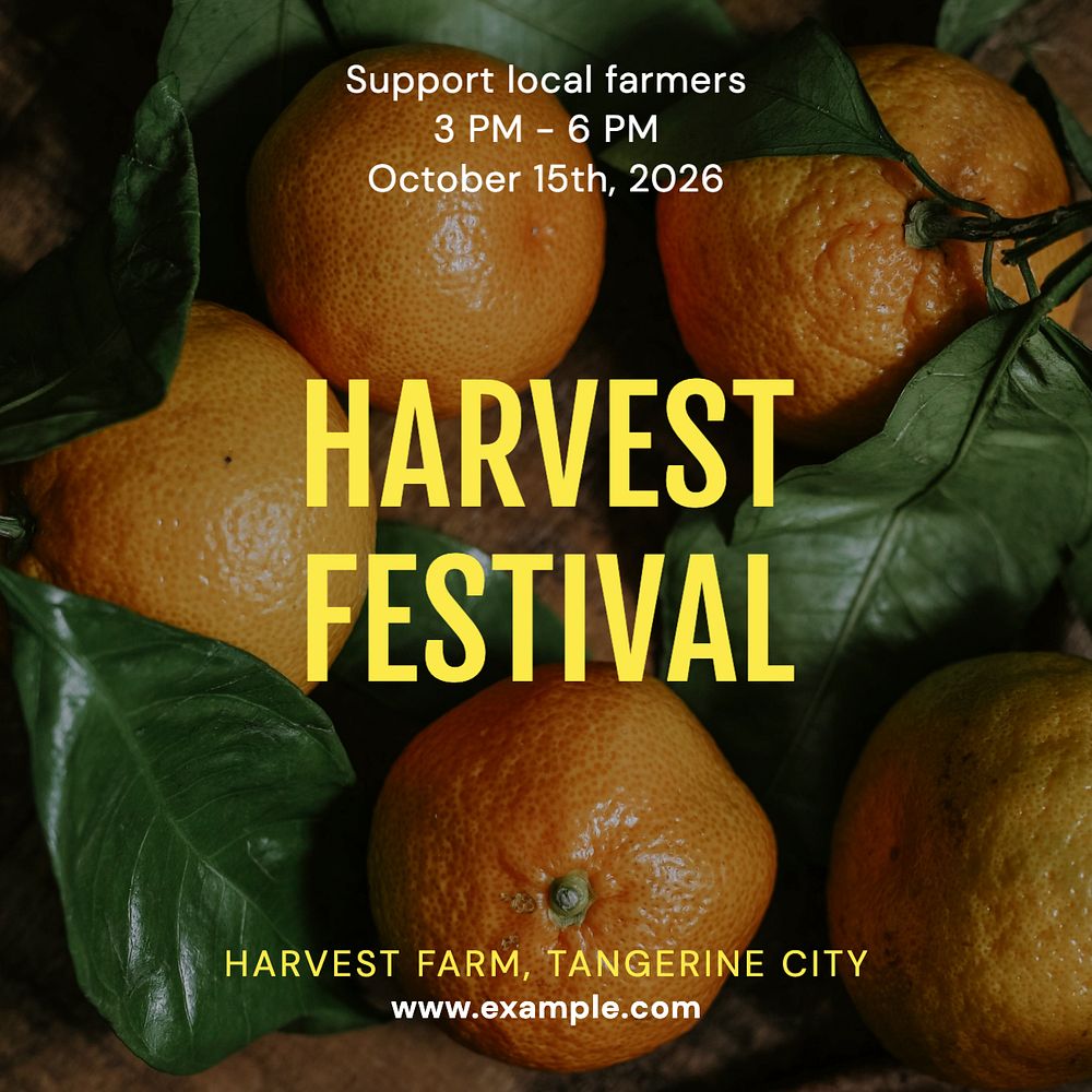 Harvest festival Facebook post template