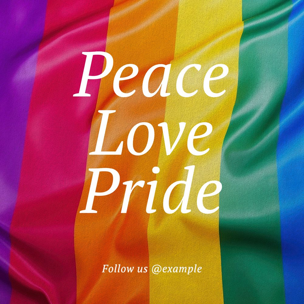 Peace love pride Facebook post template