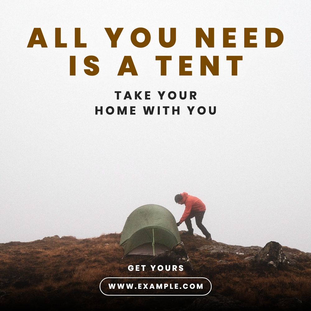 Camping tent Facebook post template