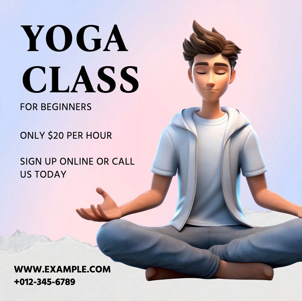 Yoga class Facebook post template