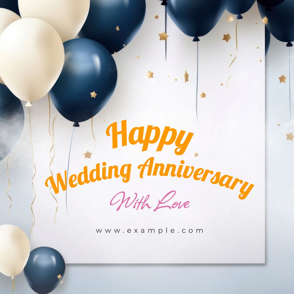 Happy wedding anniversary Facebook post template