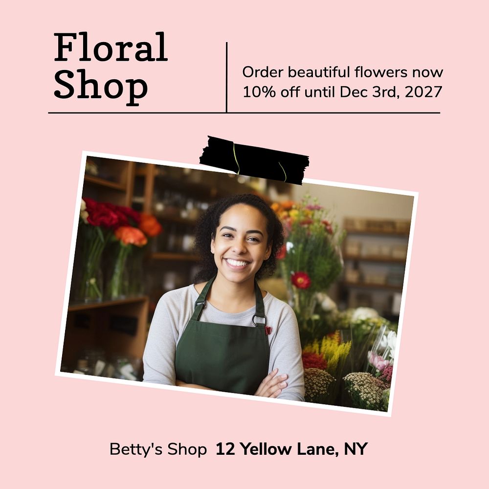 Floral shop Facebook post template