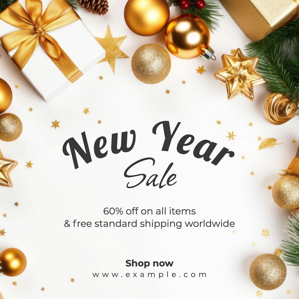 New Year sale Instagram post template