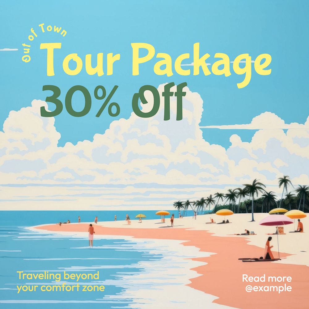 Tour package Facebook post template