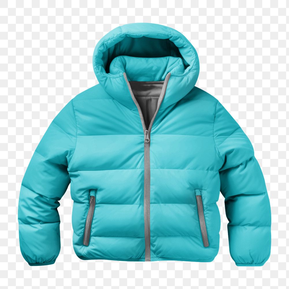 Blue down jacket mockup, editable design