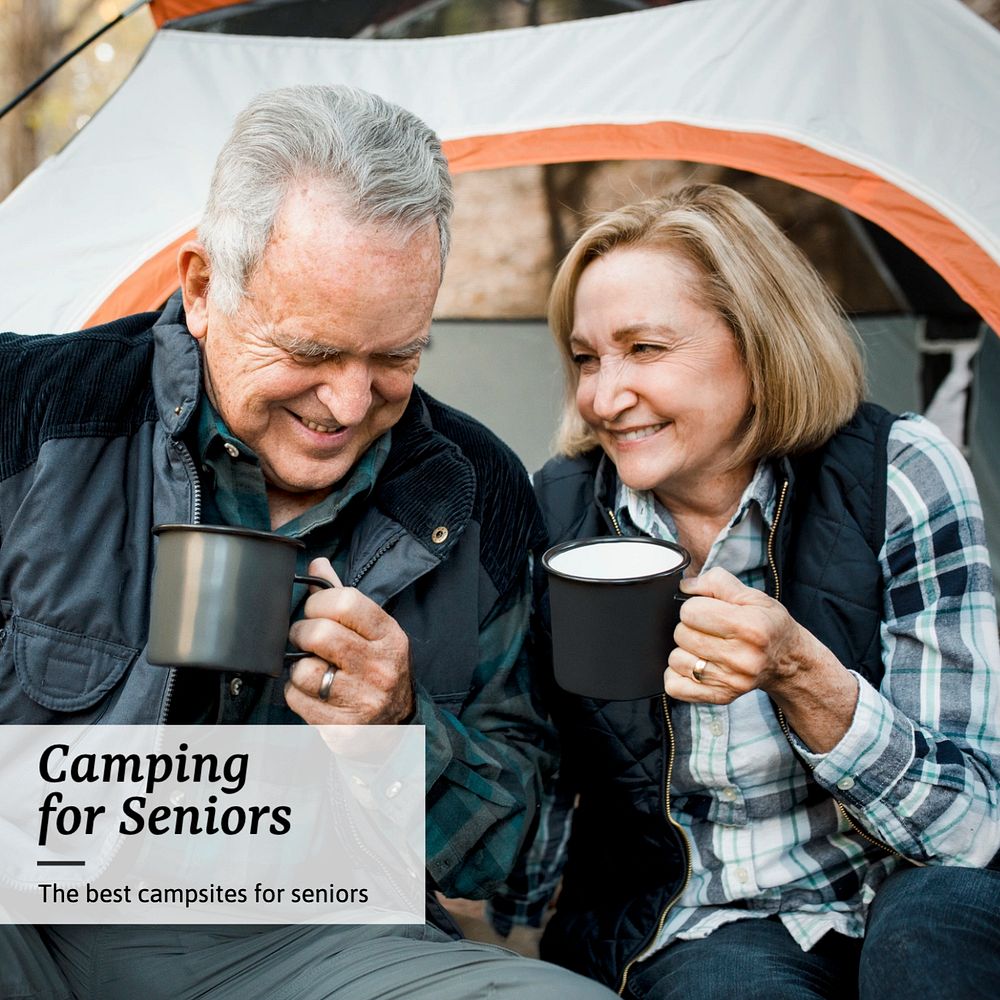 Camping for seniors Instagram post template