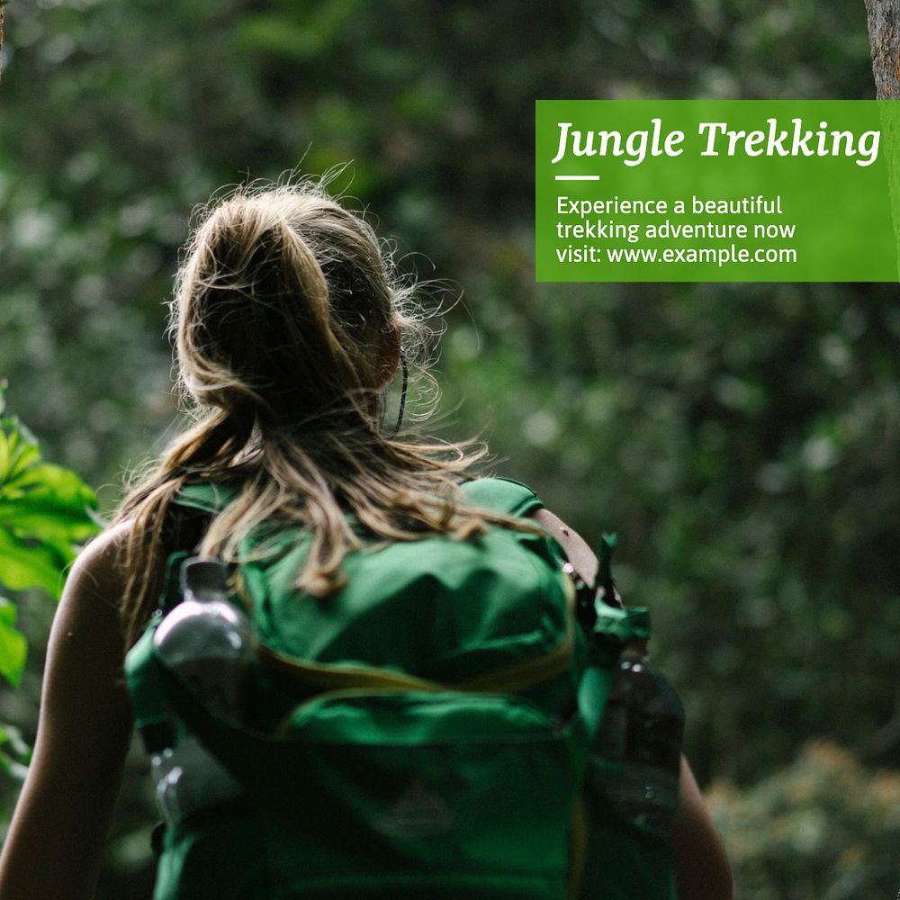 Jungle trekking Instagram post template