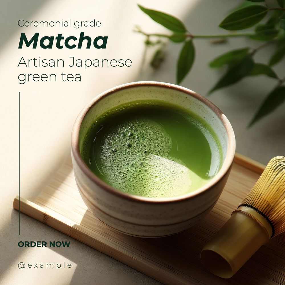 Ceremonial grade matcha Instagram post template