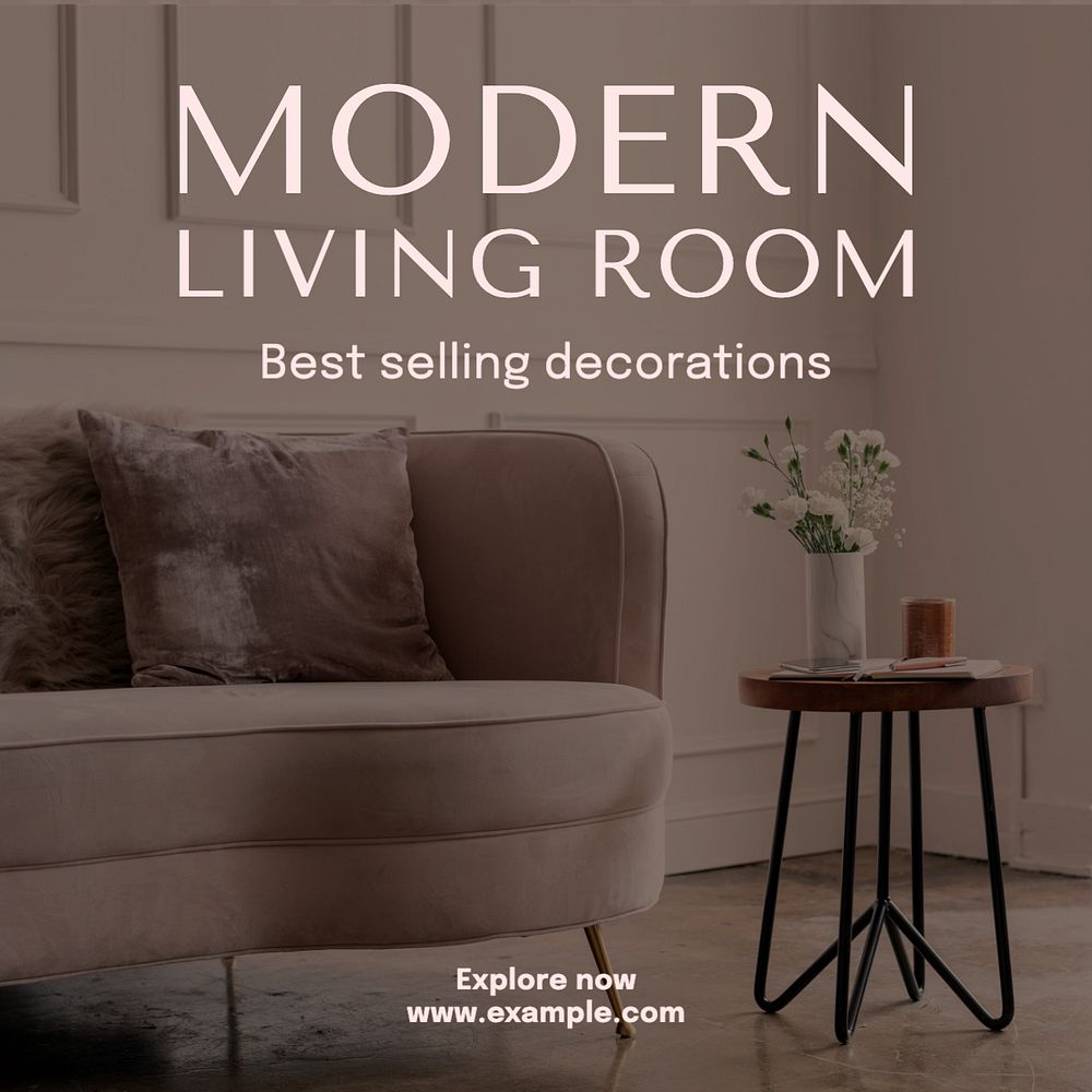 Modern living room Instagram post template