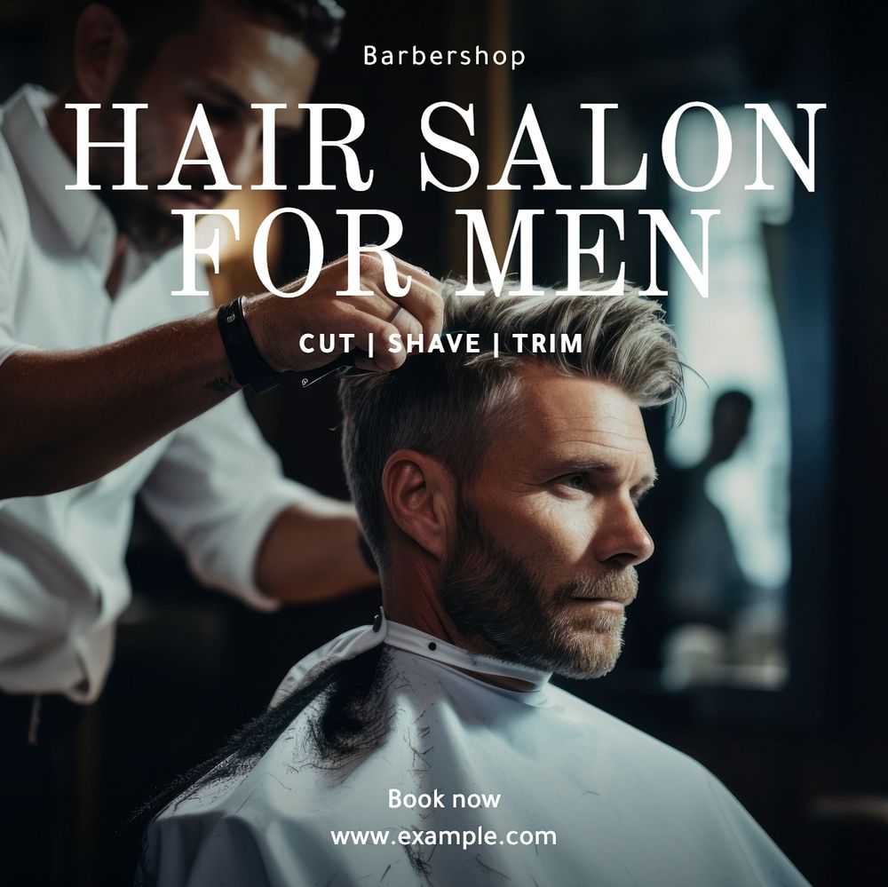 Men salon Facebook post template