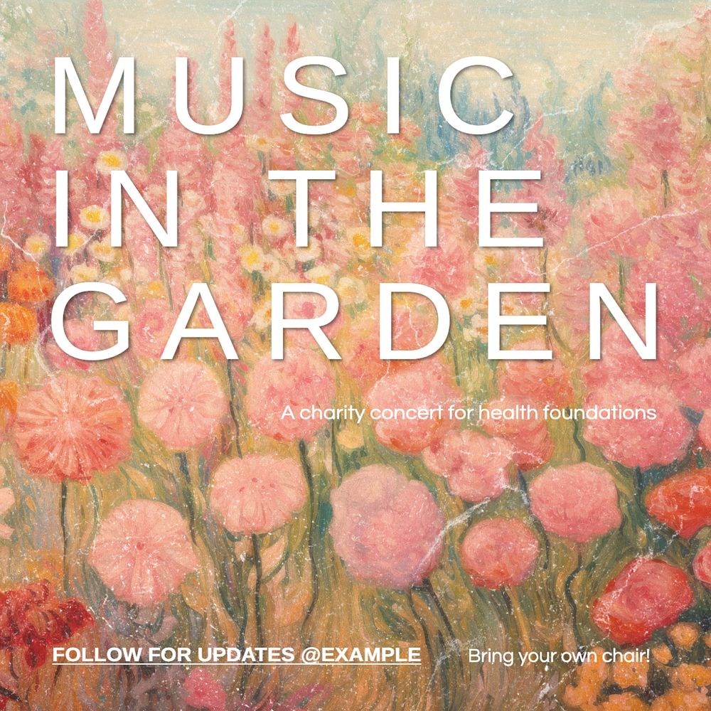 Garden music Facebook post template