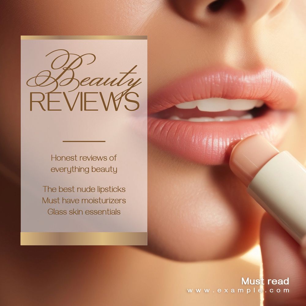 Beauty reviews Facebook post template