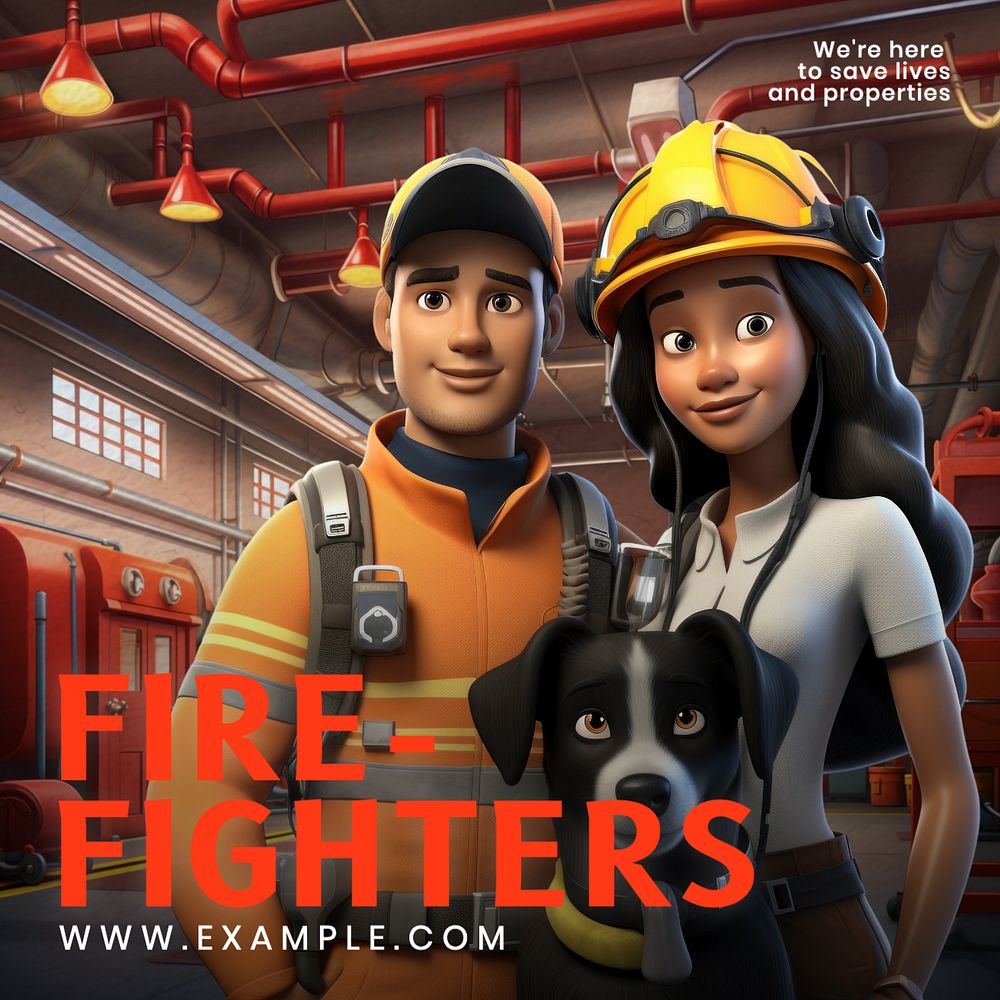 Firefighter job Facebook post template