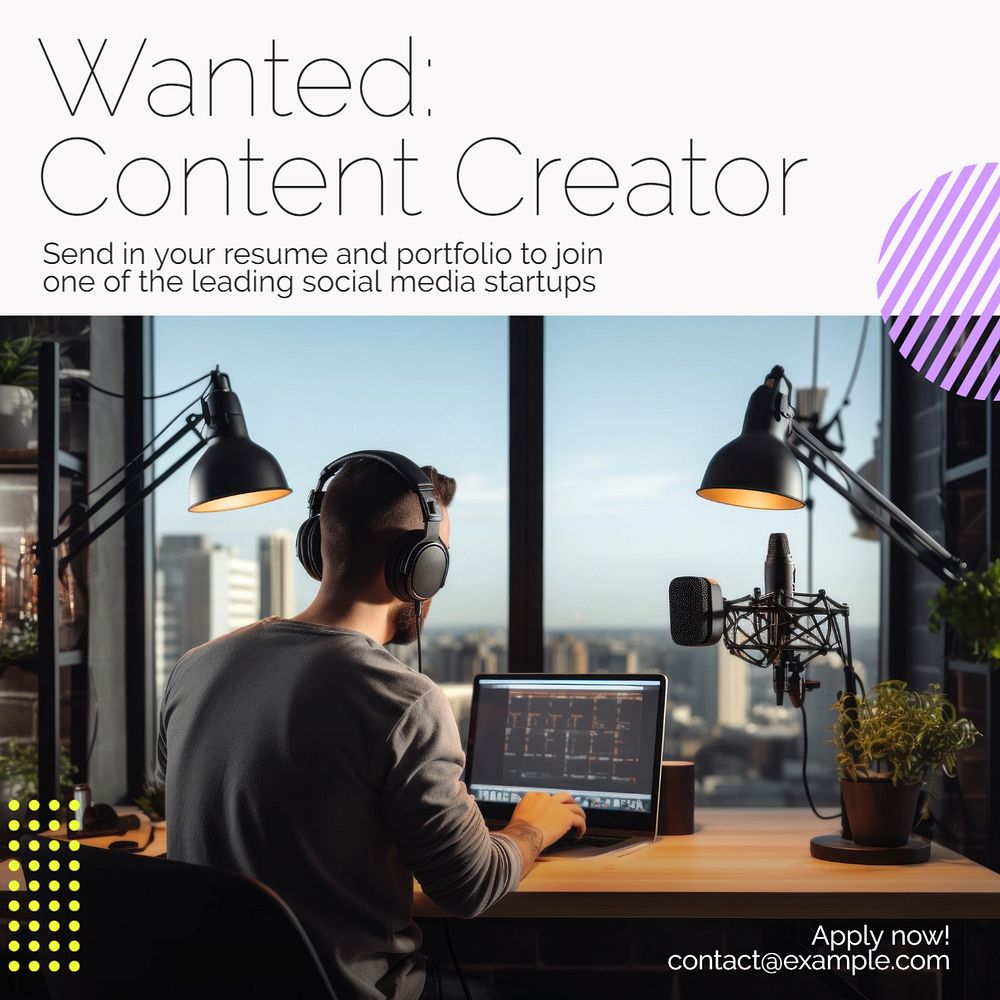 Content creator Facebook post template