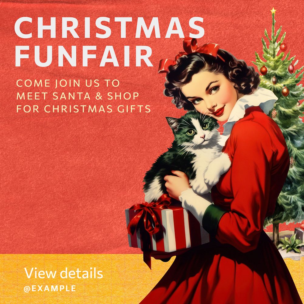 Christmas funfair Facebook post template