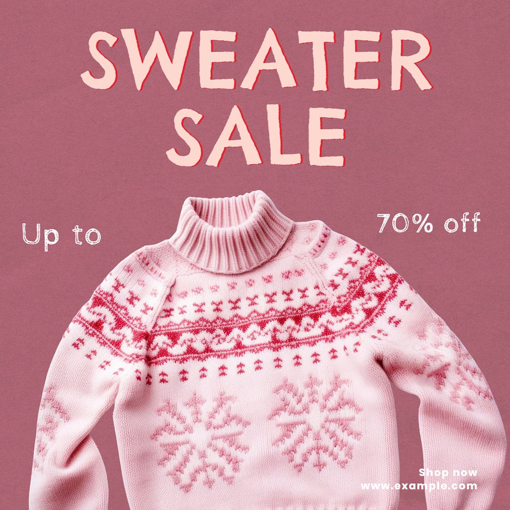 Sweater sale Facebook post template