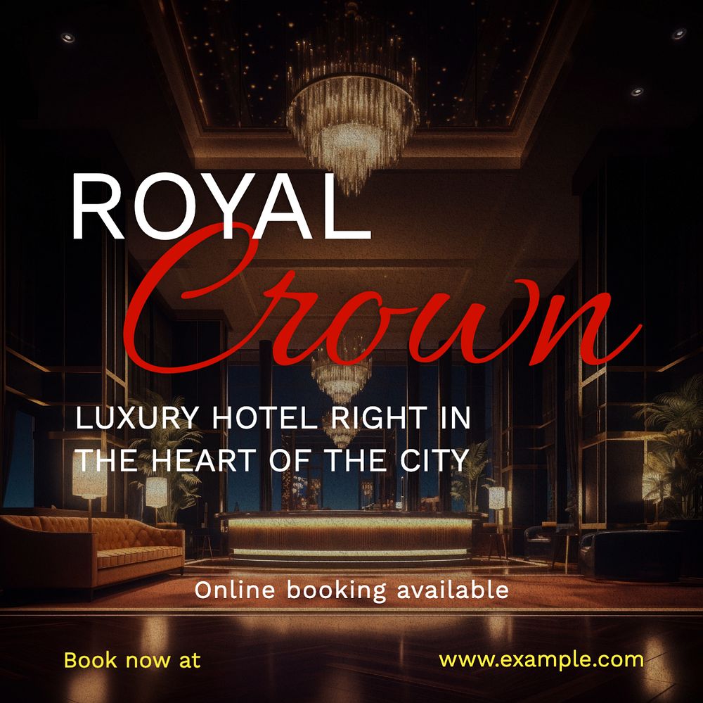 Luxury hotel Facebook post template