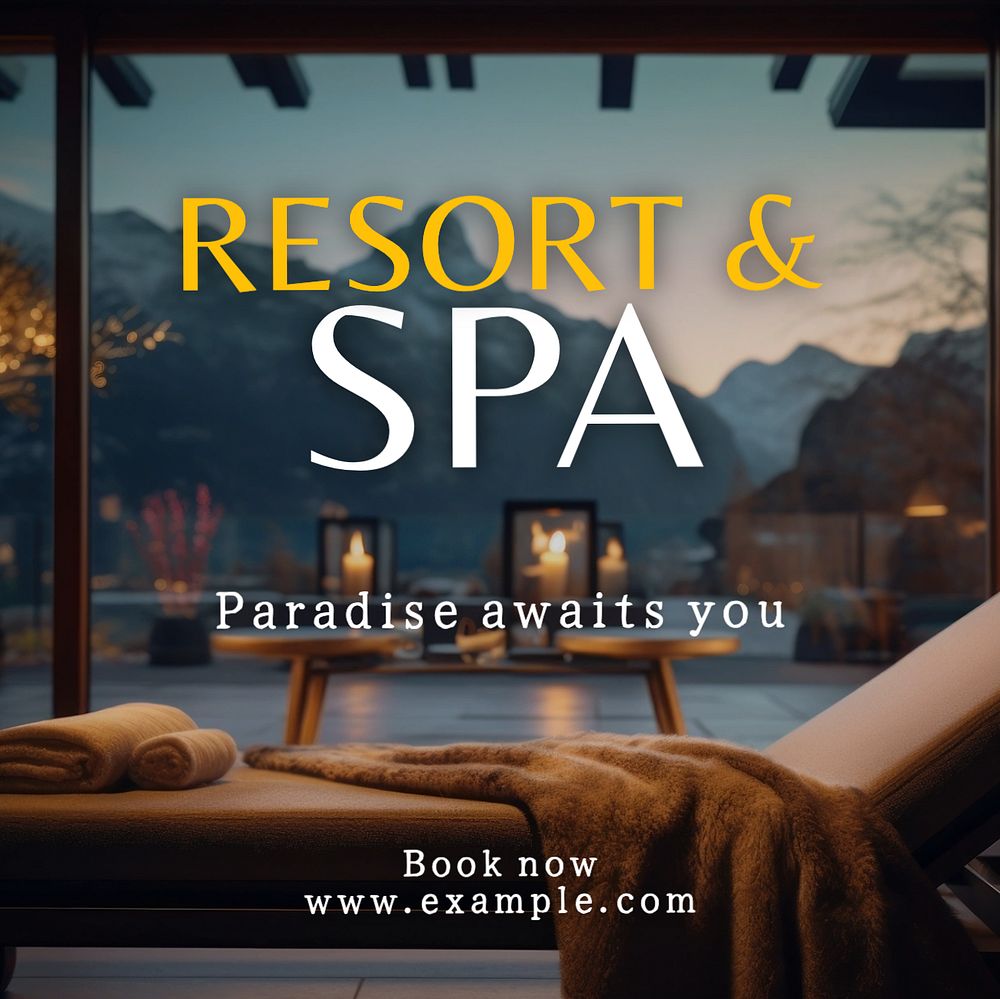 Resort & spa Facebook post template