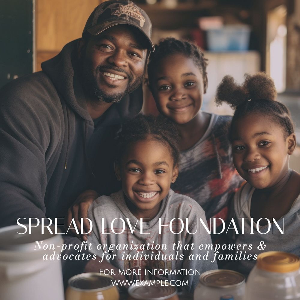 Spread love foundation Facebook post template