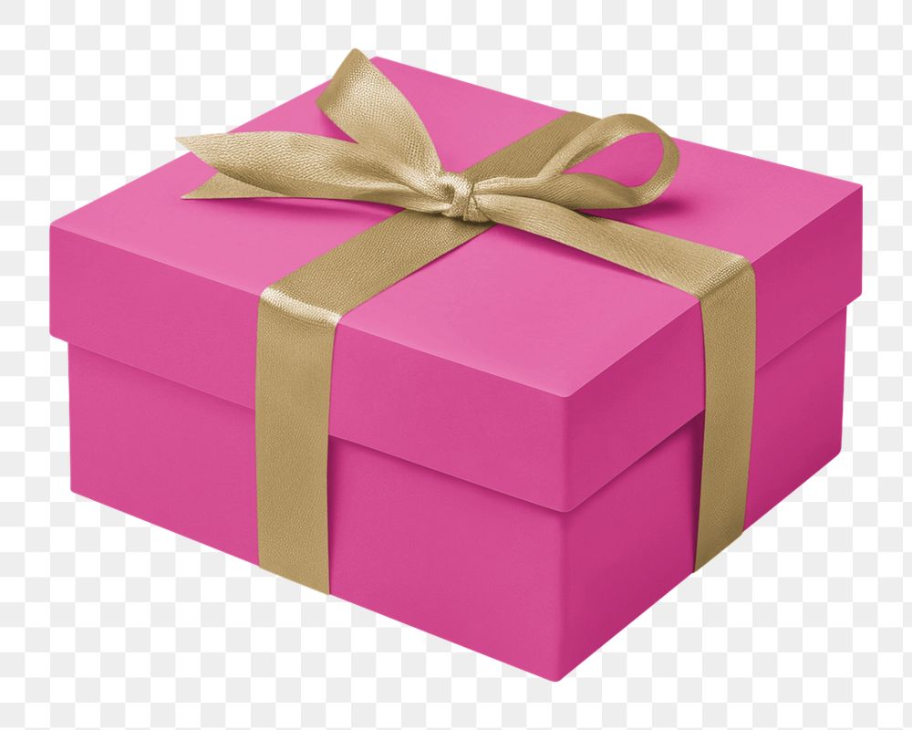 Pink gift box mockup, editable design