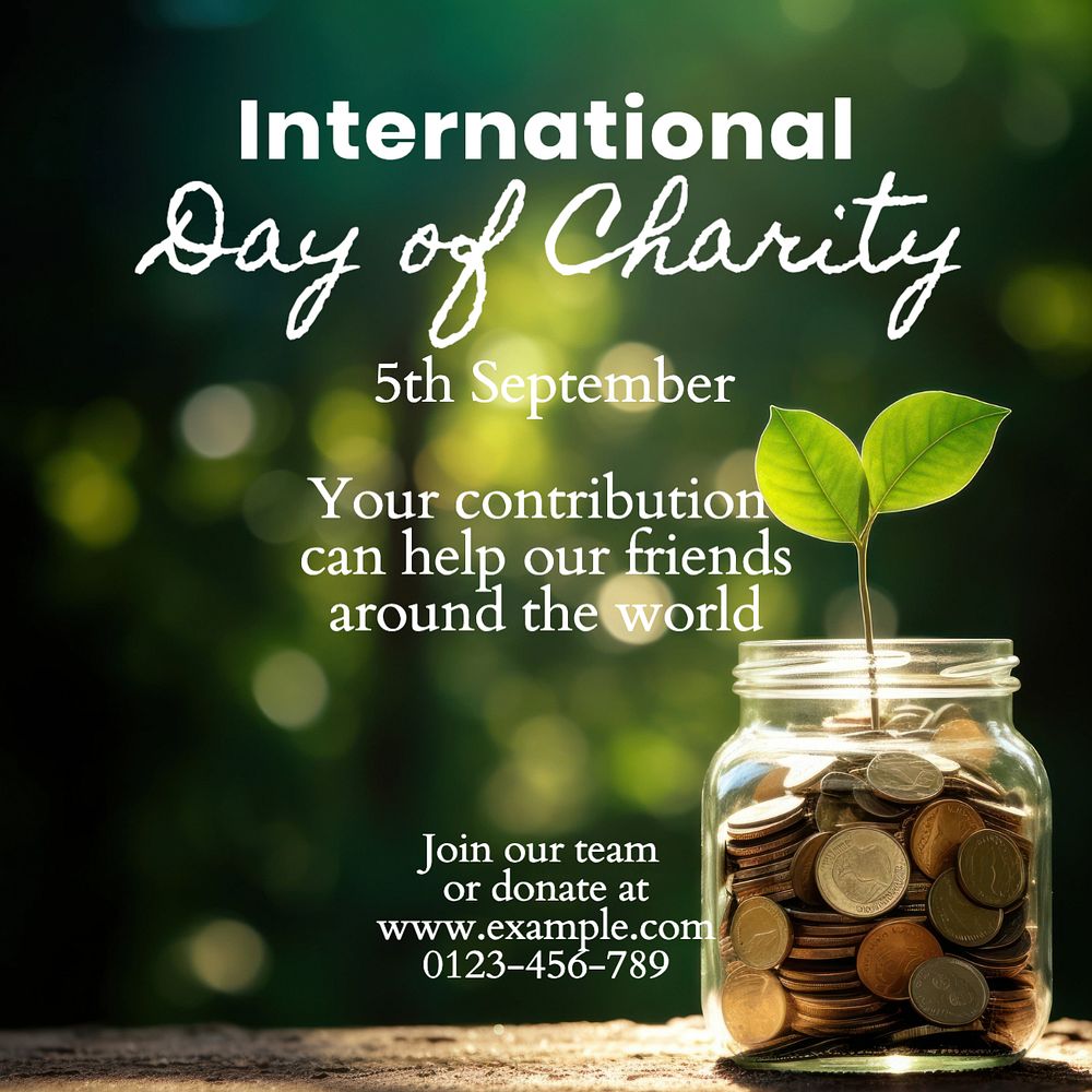 Day of charity Facebook post template