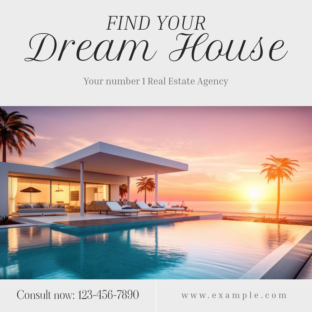 Dream house Facebook post template