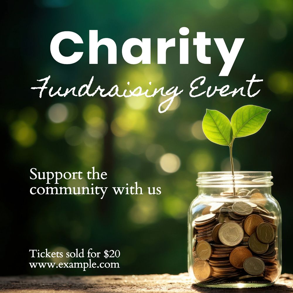 Charity fundraising event  Facebook post template