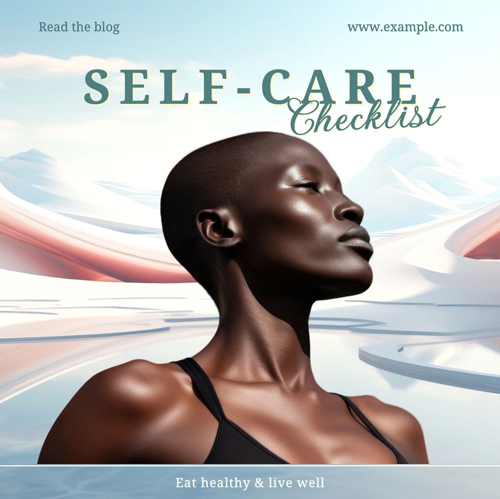 Self-care checklist Facebook post template