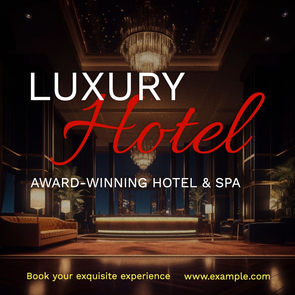 Luxury hotel Facebook post template