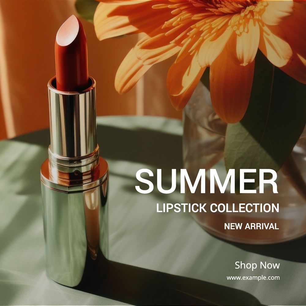 Summer lipstick collection Facebook post template