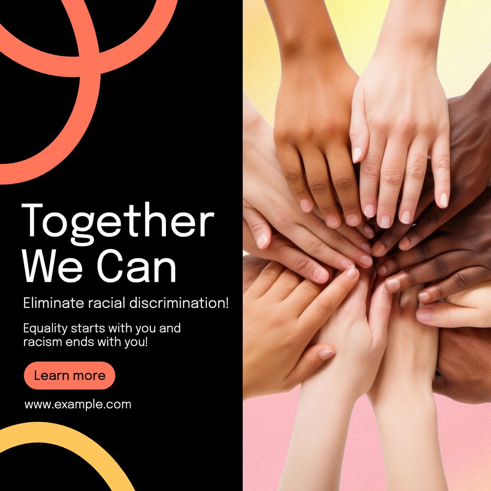 Eliminate racial discrimination Instagram post template