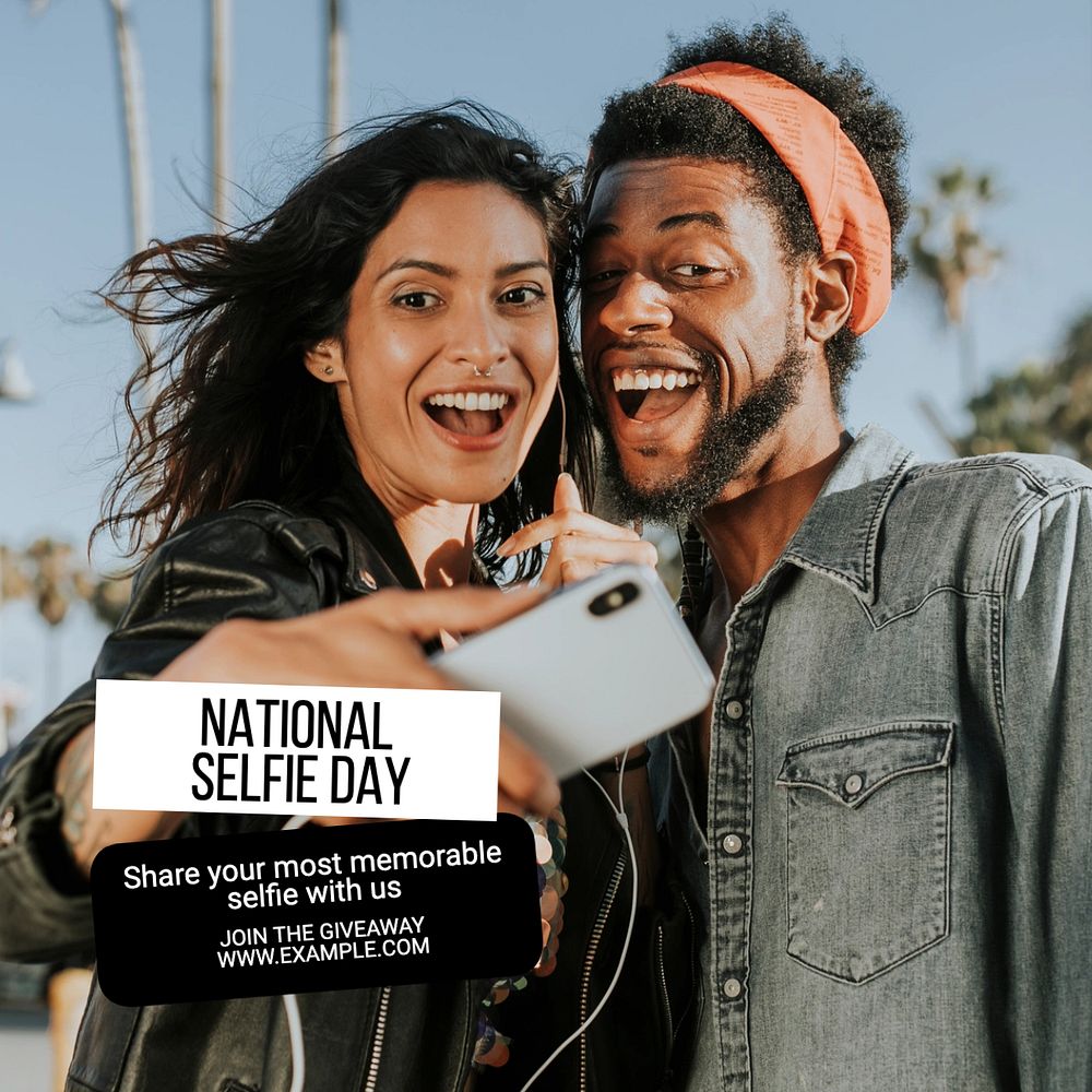 National selfie day Instagram post template