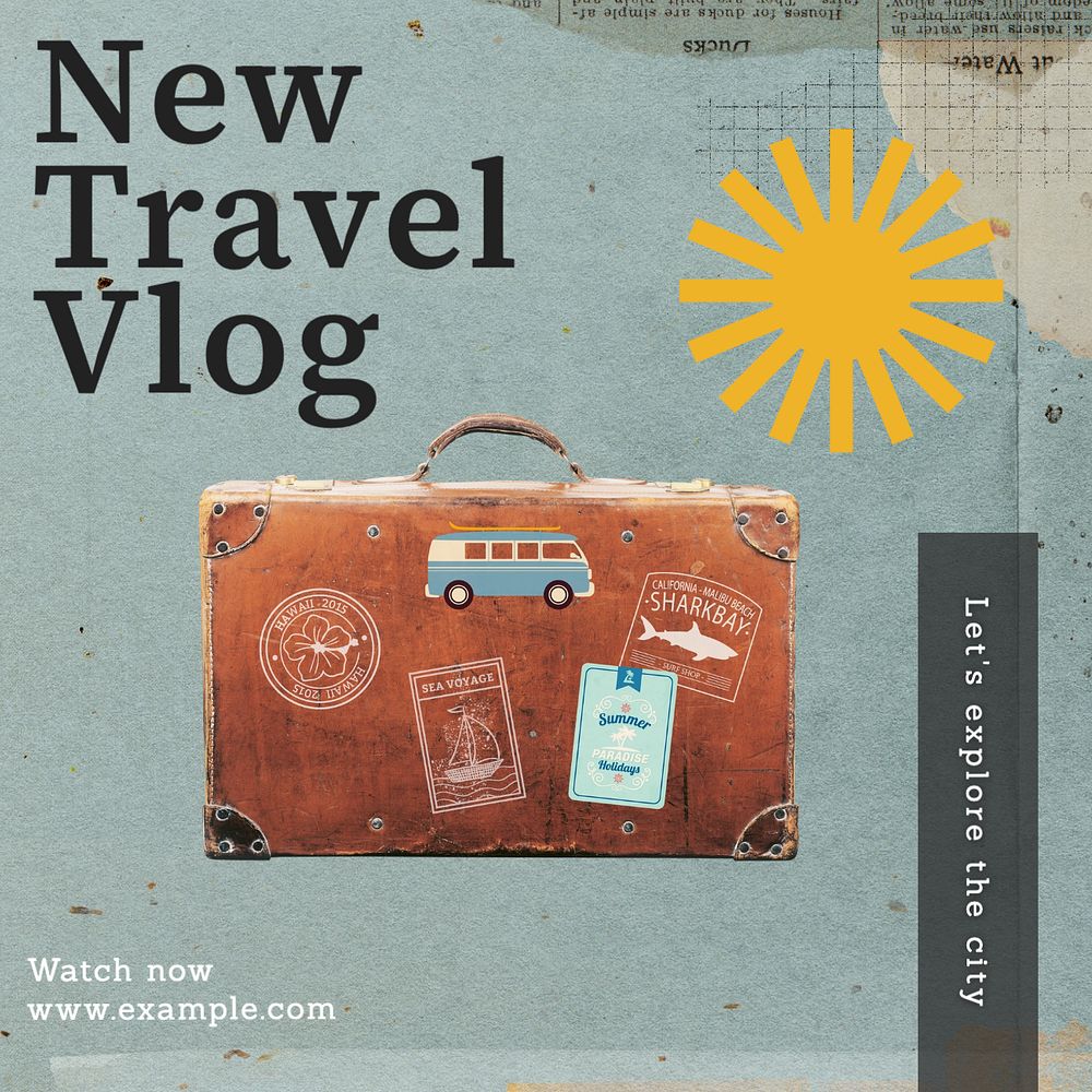 New travel vlog Instagram post template