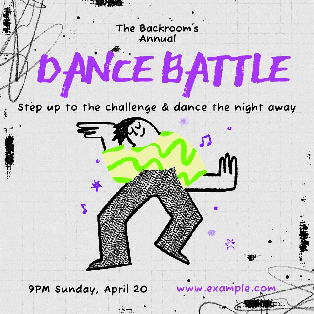 Dance battle Instagram post template