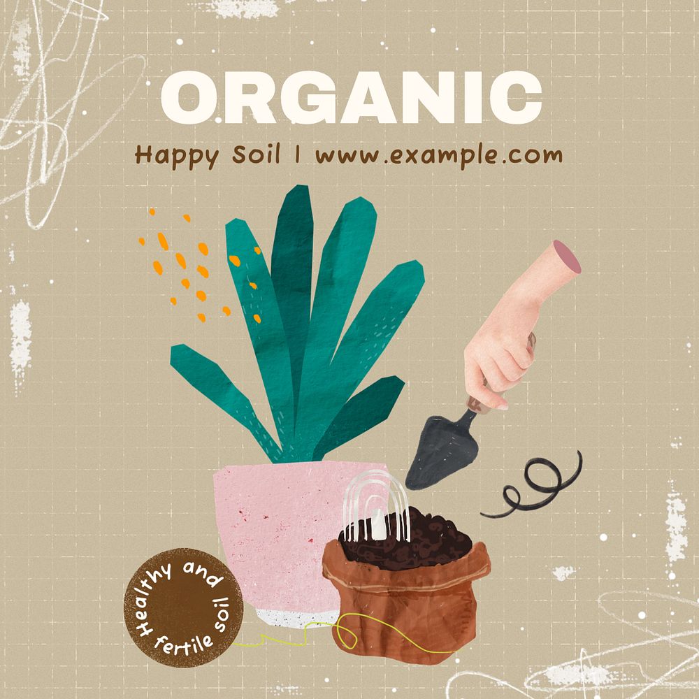 Organic soil Instagram post template