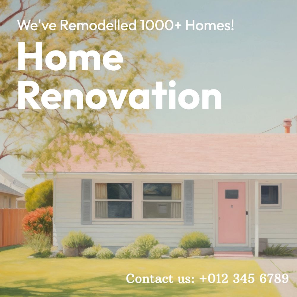 Home renovation service Instagram post template