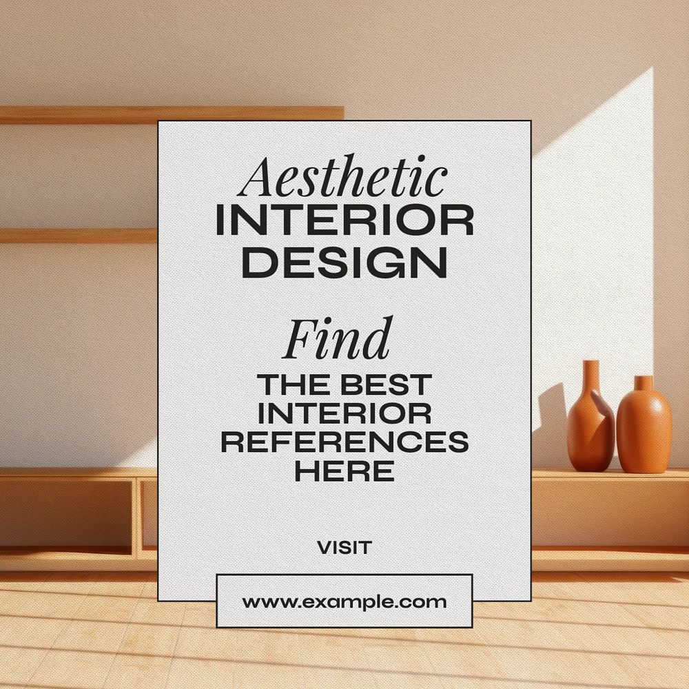 Aesthetic interior design Instagram post template