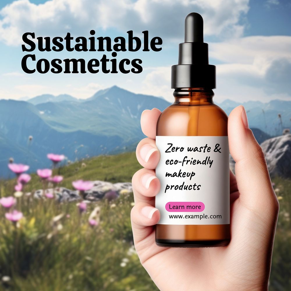 Sustainable cosmetics Instagram post template