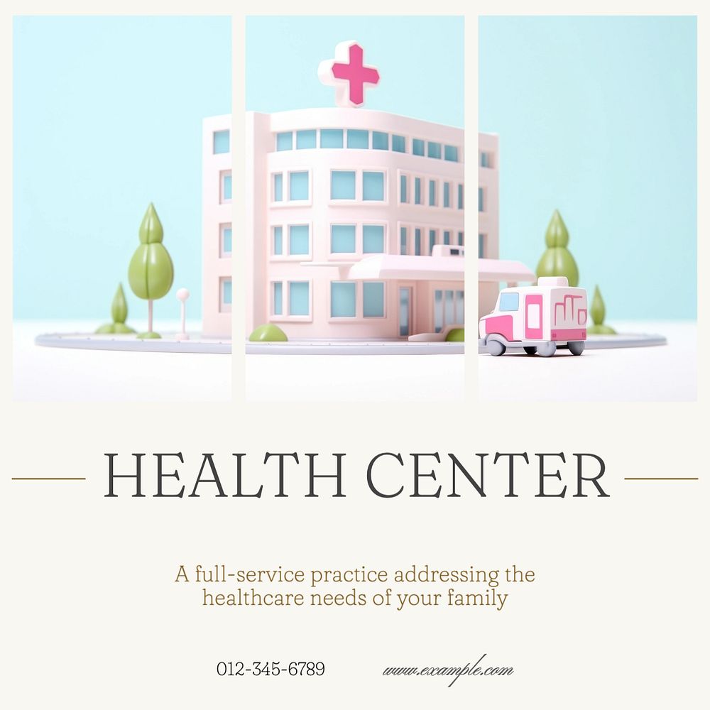 Health center Instagram post template