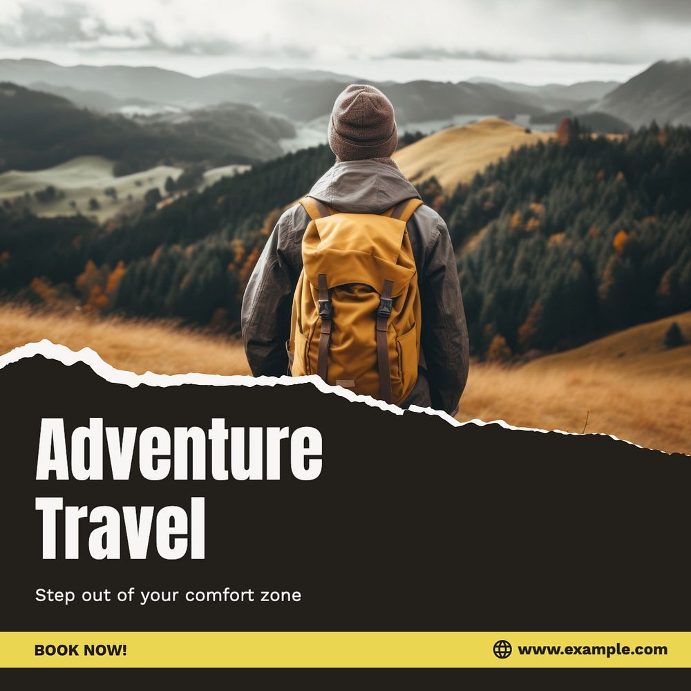 Adventure travel Instagram post template